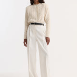 ROHE - Fine merino cable cardigan | cream