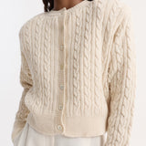 ROHE - Fine merino cable cardigan | cream