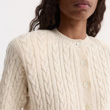 ROHE - Fine merino cable cardigan | cream