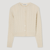 ROHE - Fine merino cable cardigan | cream