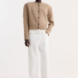 ROHE - Fine merino tweed cardigan | oat melange