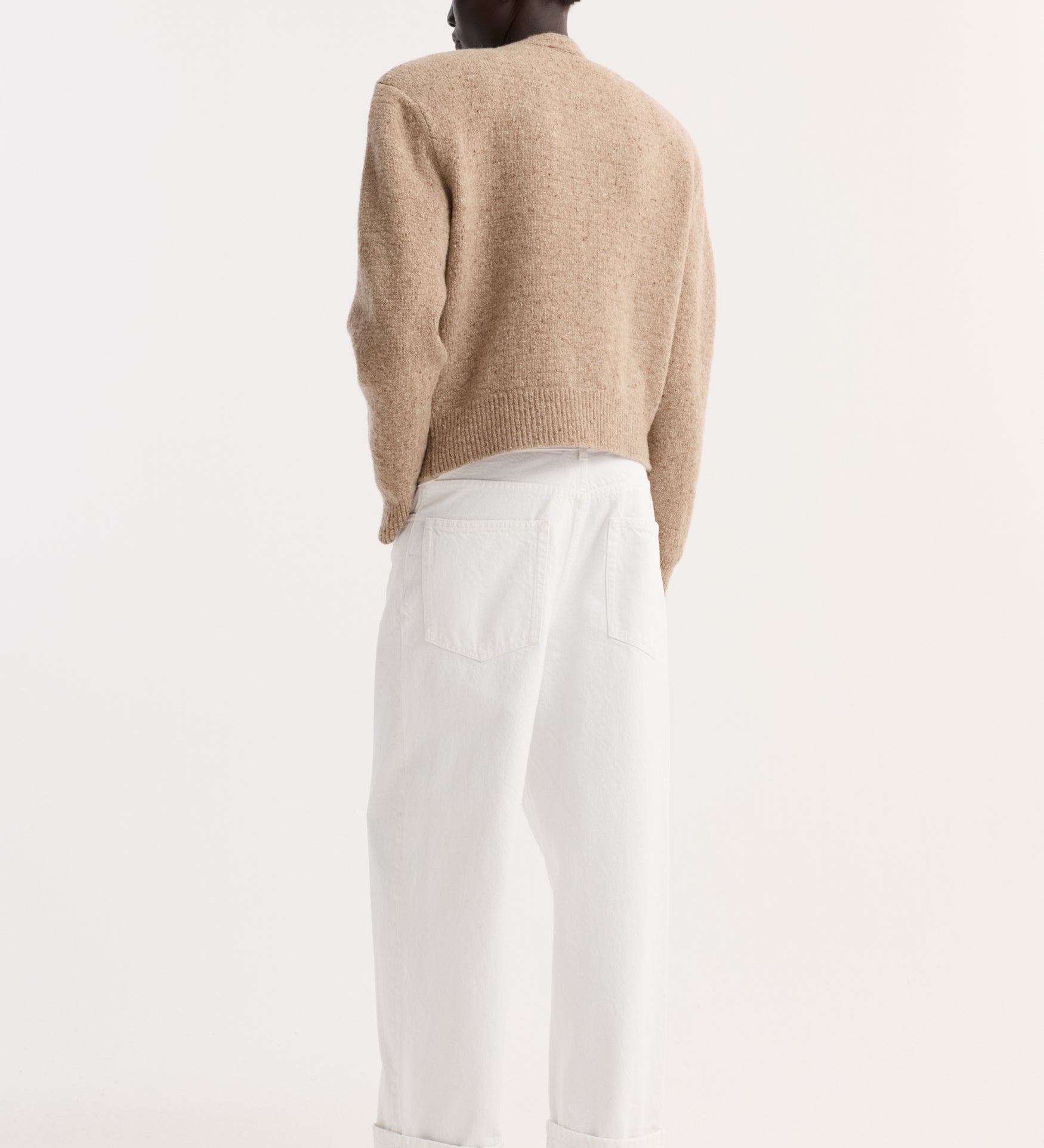 ROHE - Fine merino tweed cardigan | oat melange