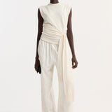 ROHE - Open back knitted wrap top | off white