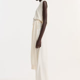 ROHE - Open back knitted wrap top | off white