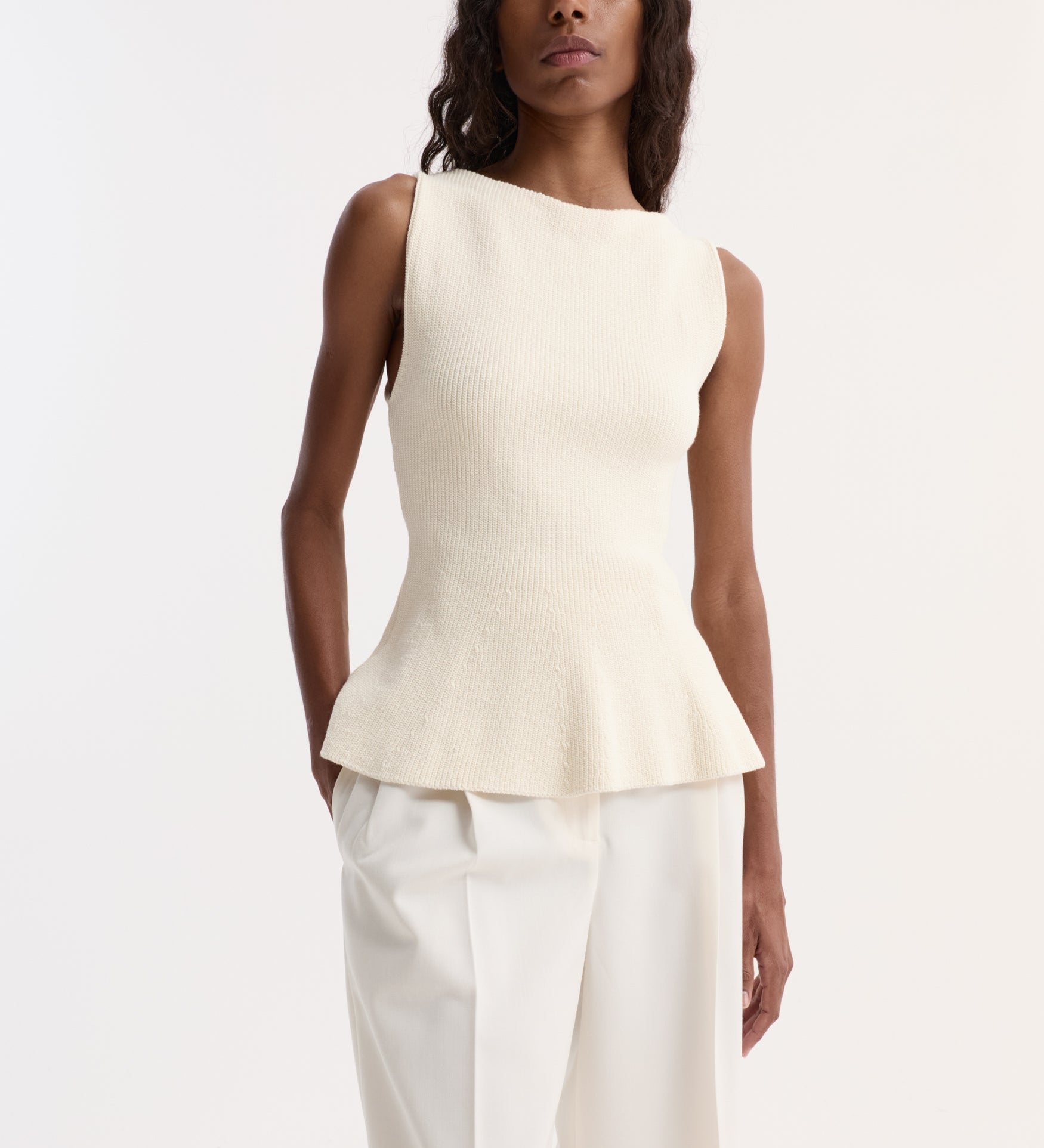 ROHE - Sculptural knitted top | cream
