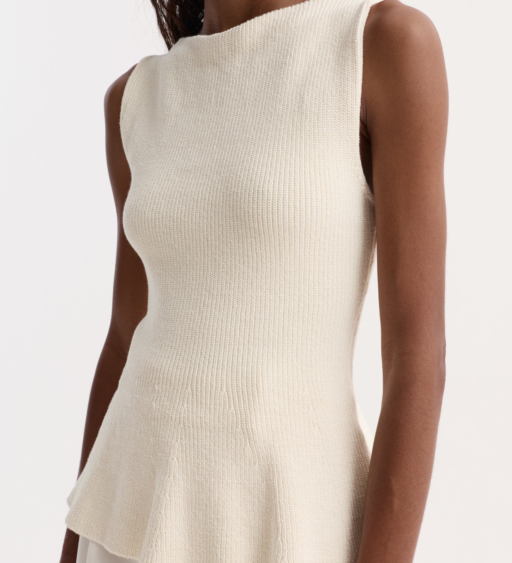 ROHE - Sculptural knitted top | cream