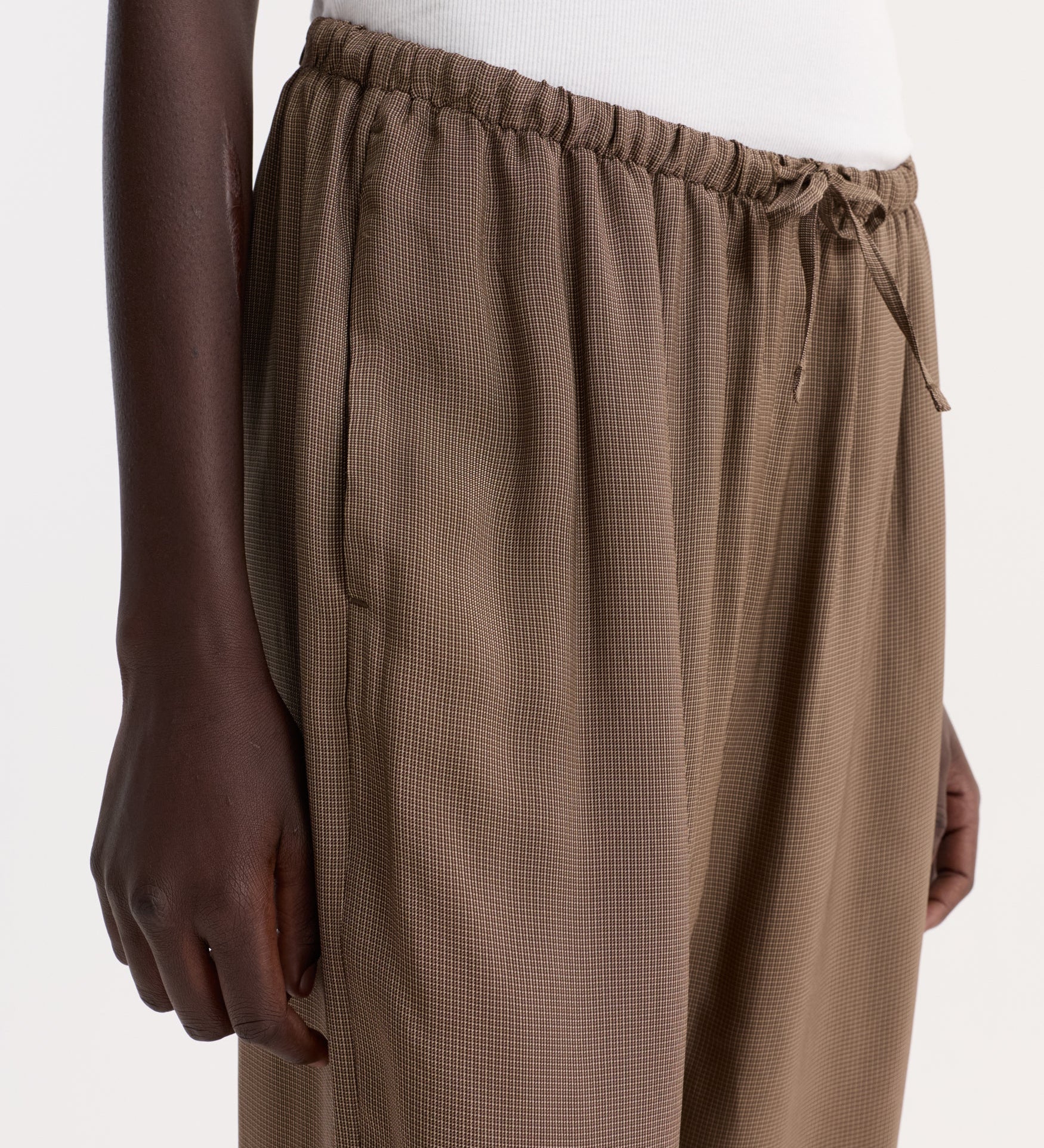 ROHE - Relaxed fit trousers | brown mini check