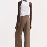 ROHE - Relaxed fit trousers | brown mini check