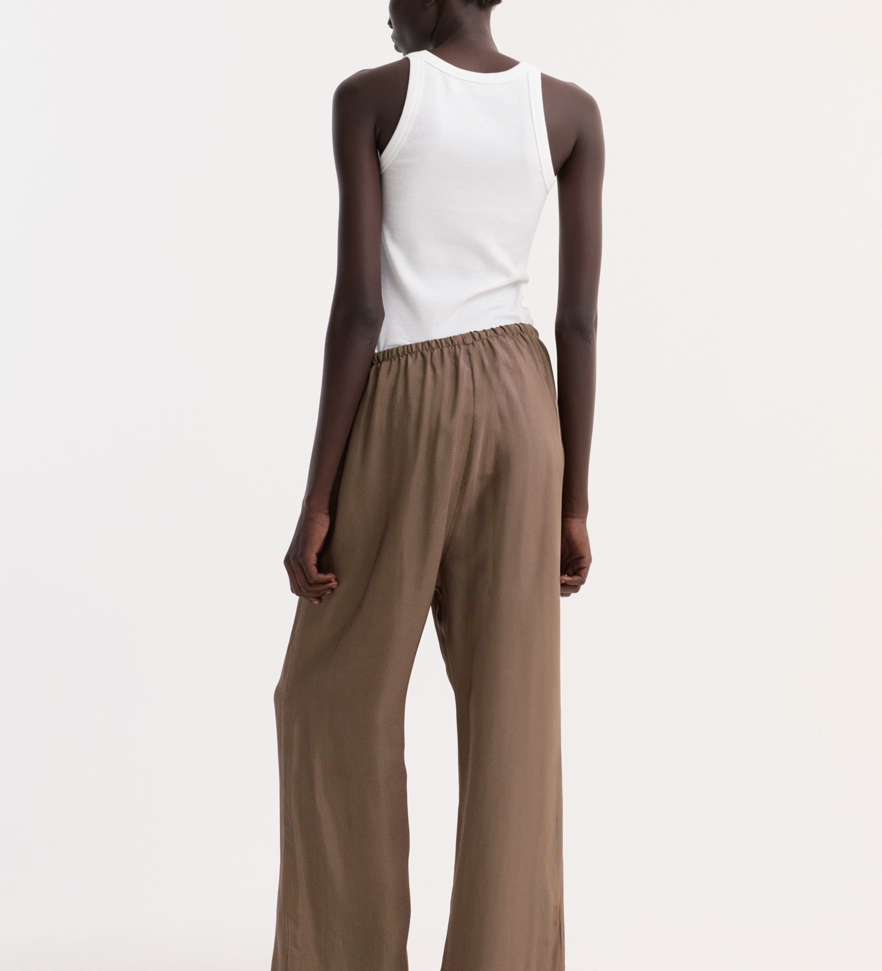 ROHE - Relaxed fit trousers | brown mini check