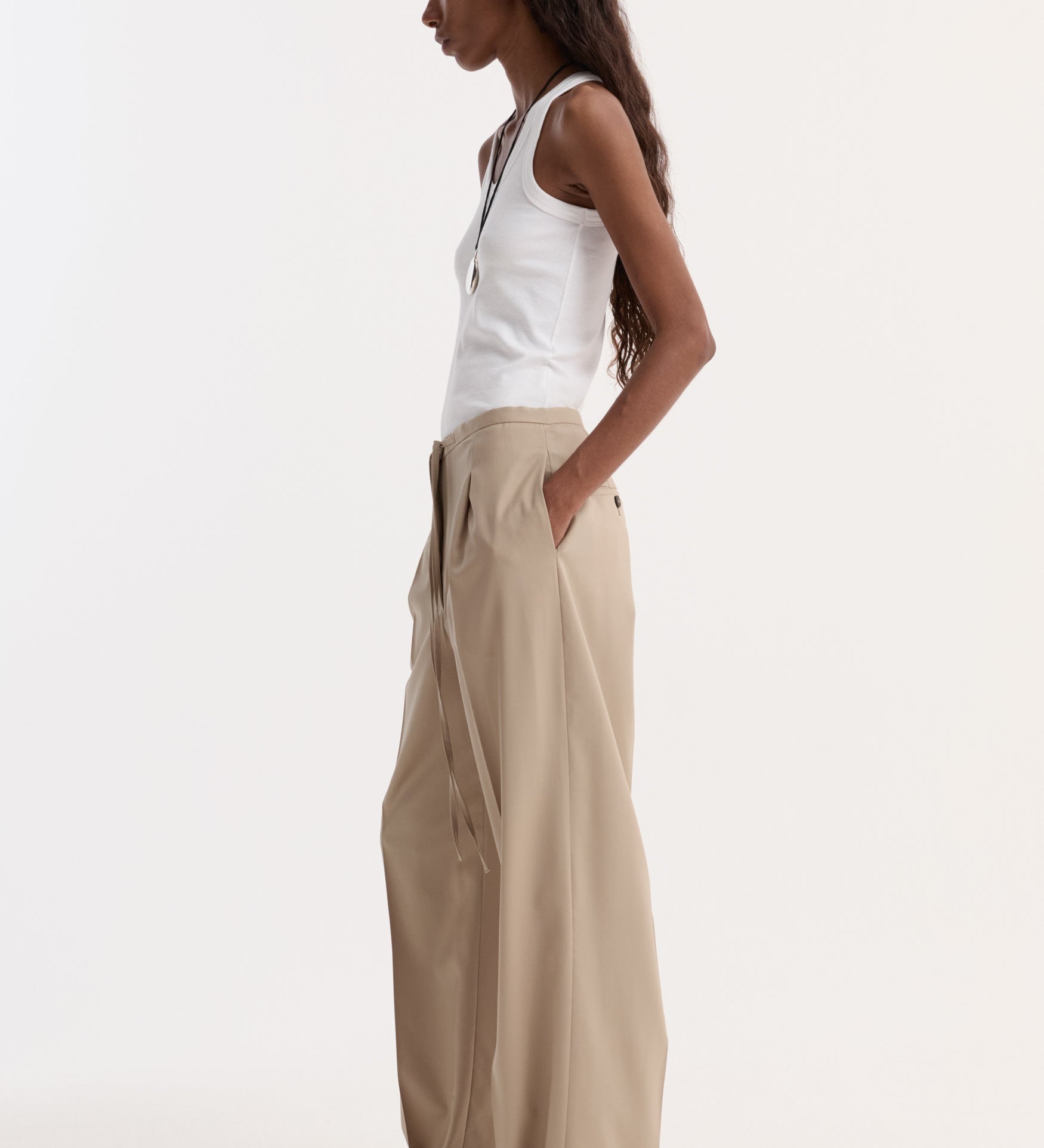ROHE - Relaxed drawstring trousers | beige