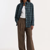 ROHE - Relaxed drawstring trousers | brown melange