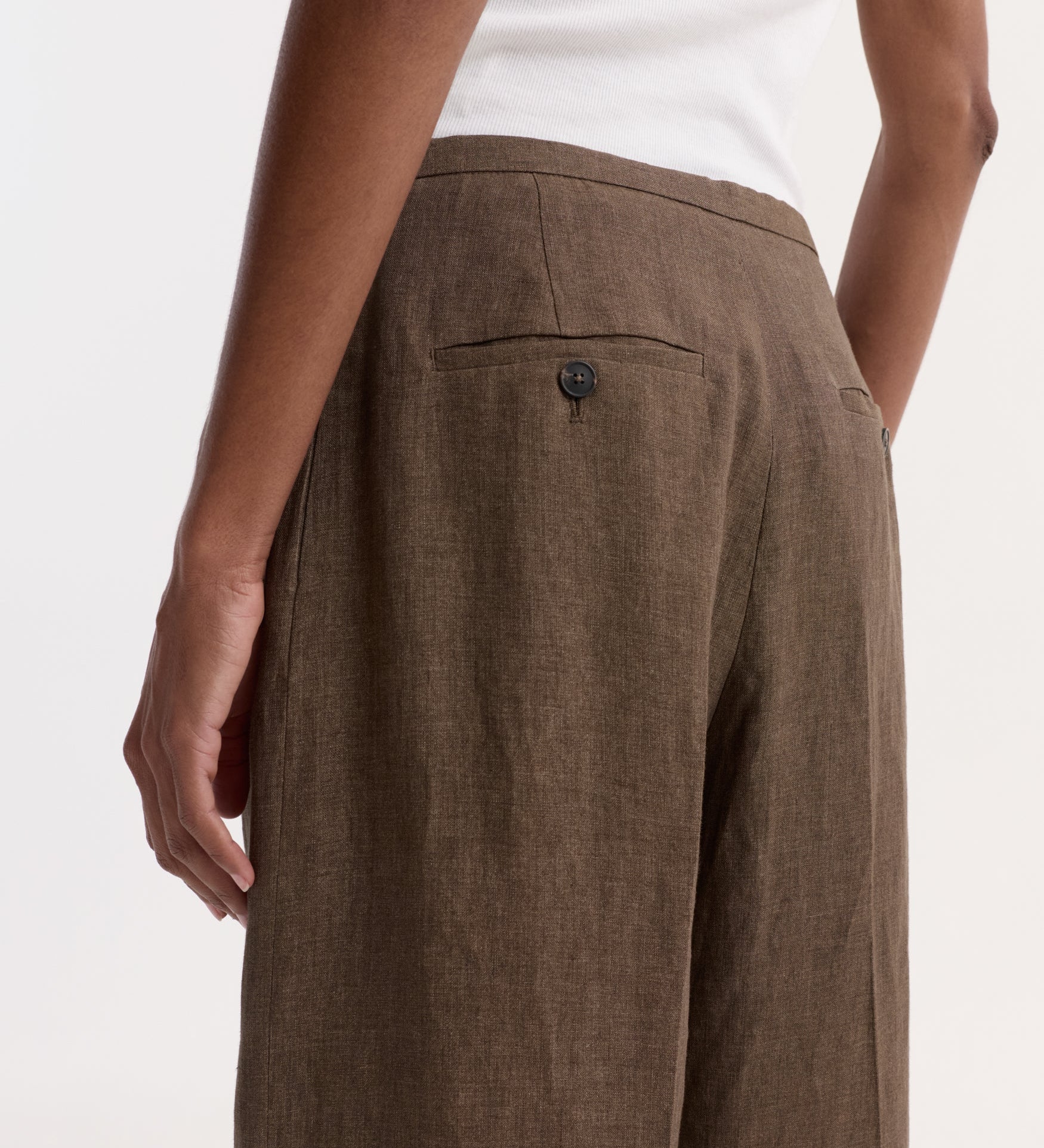 ROHE - Relaxed drawstring trousers | brown melange