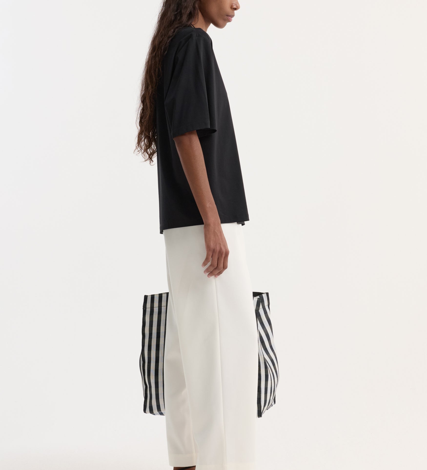 ROHE - Cropped wide leg trousers | off white