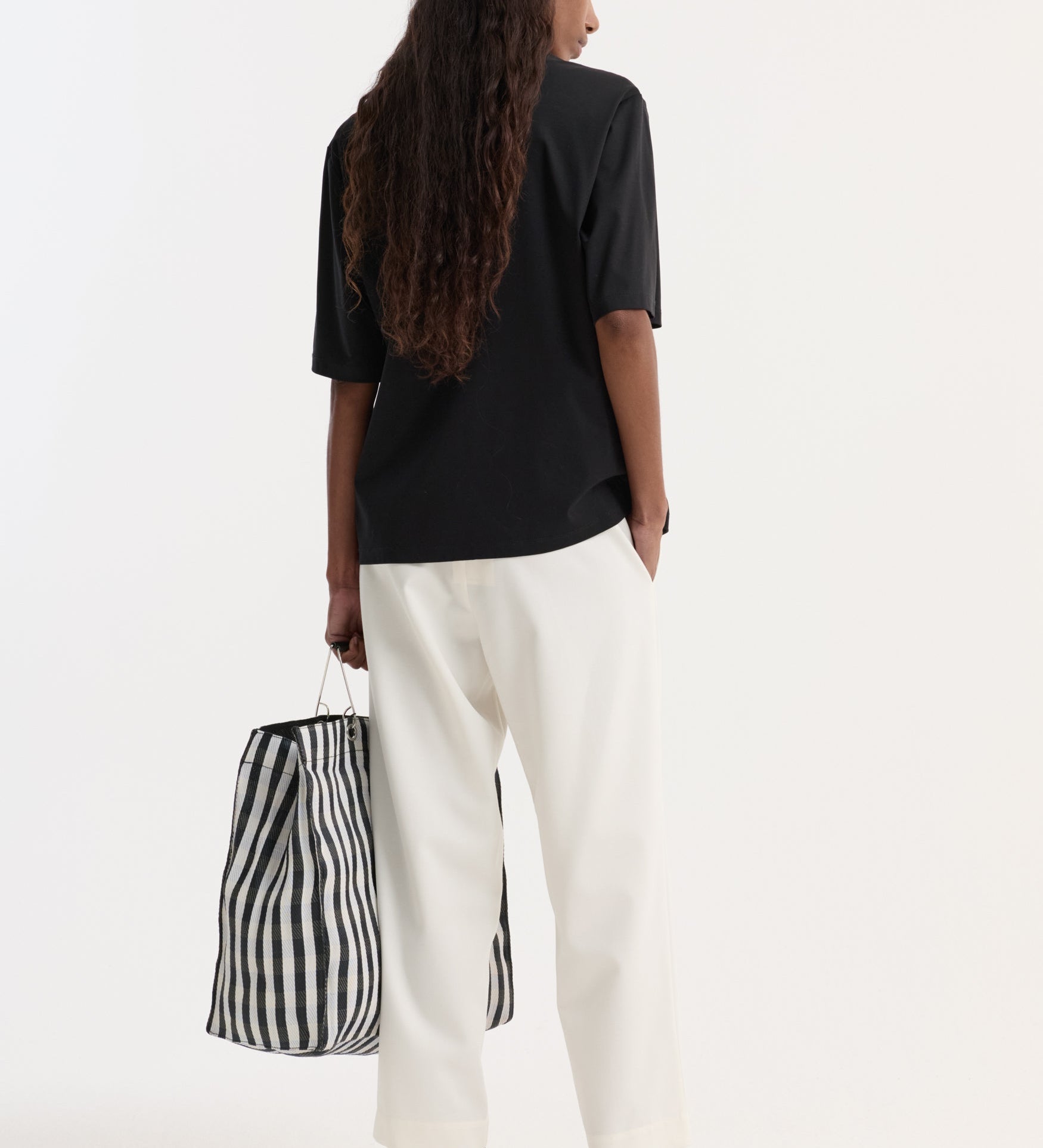 ROHE - Cropped wide leg trousers | off white