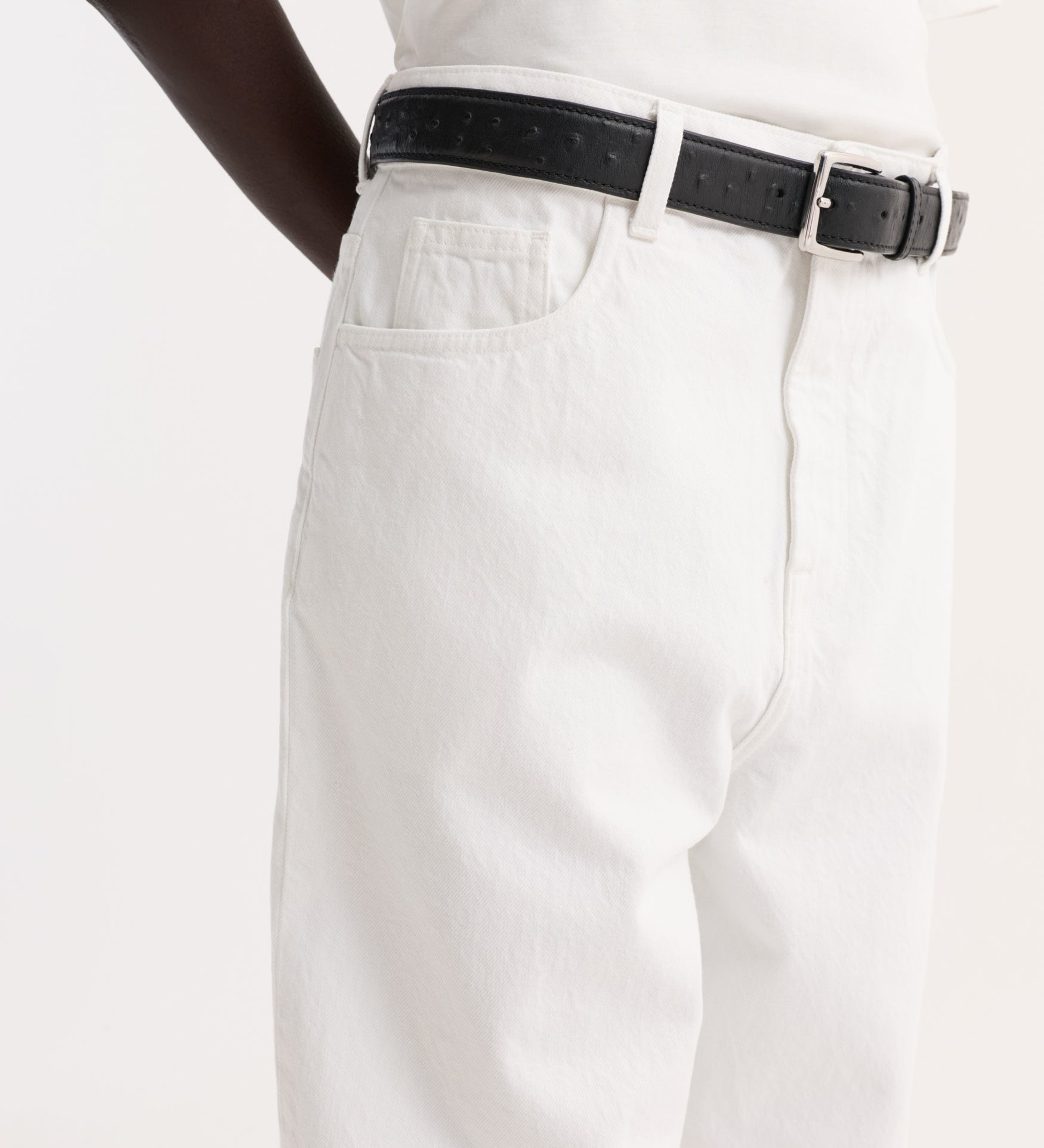 ROHE - Baggy fit turn - up denim | optic white
