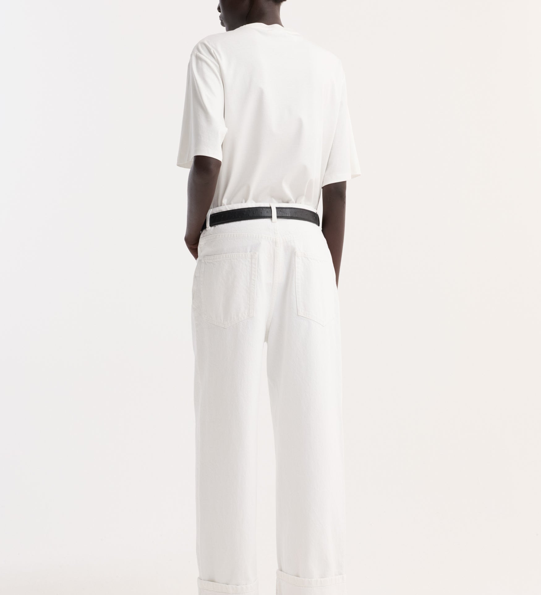 ROHE - Baggy fit turn - up denim | optic white