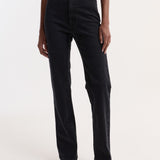 ROHE - High - rise straight stretch denim | black