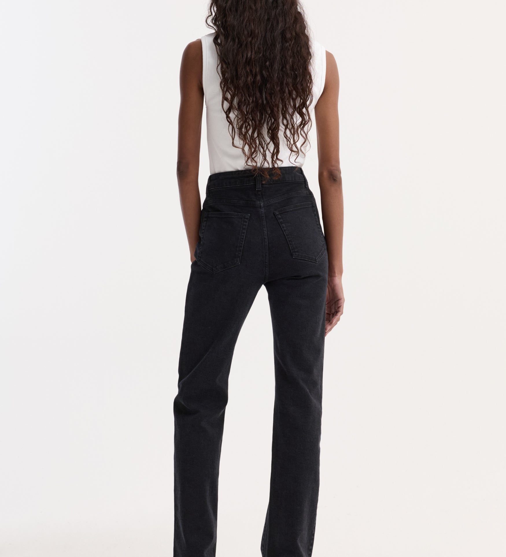 ROHE - High - rise straight stretch denim | black
