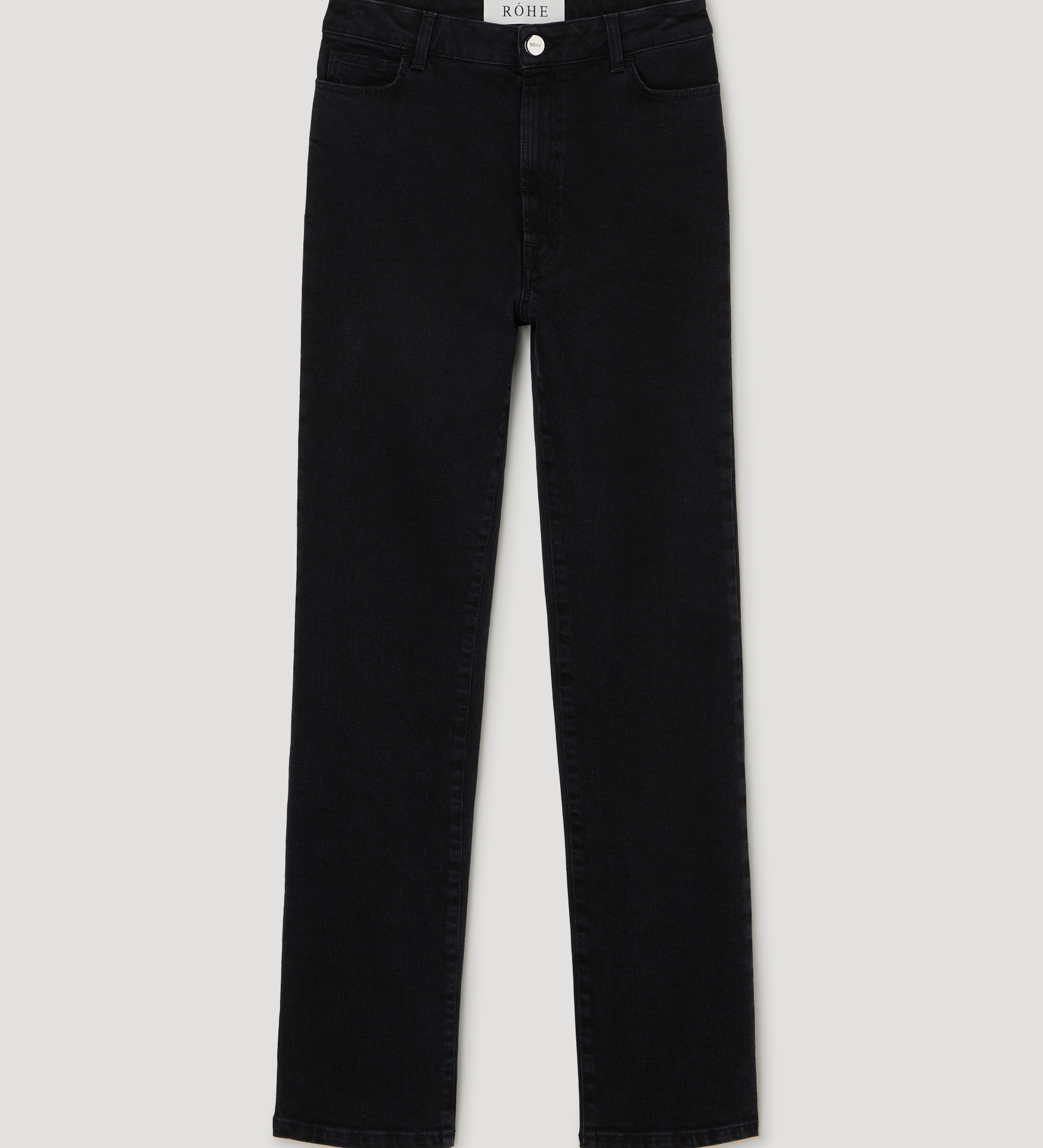 ROHE - High - rise straight stretch denim | black