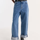 ROHE - Turn - up baggy denim | heritage blue