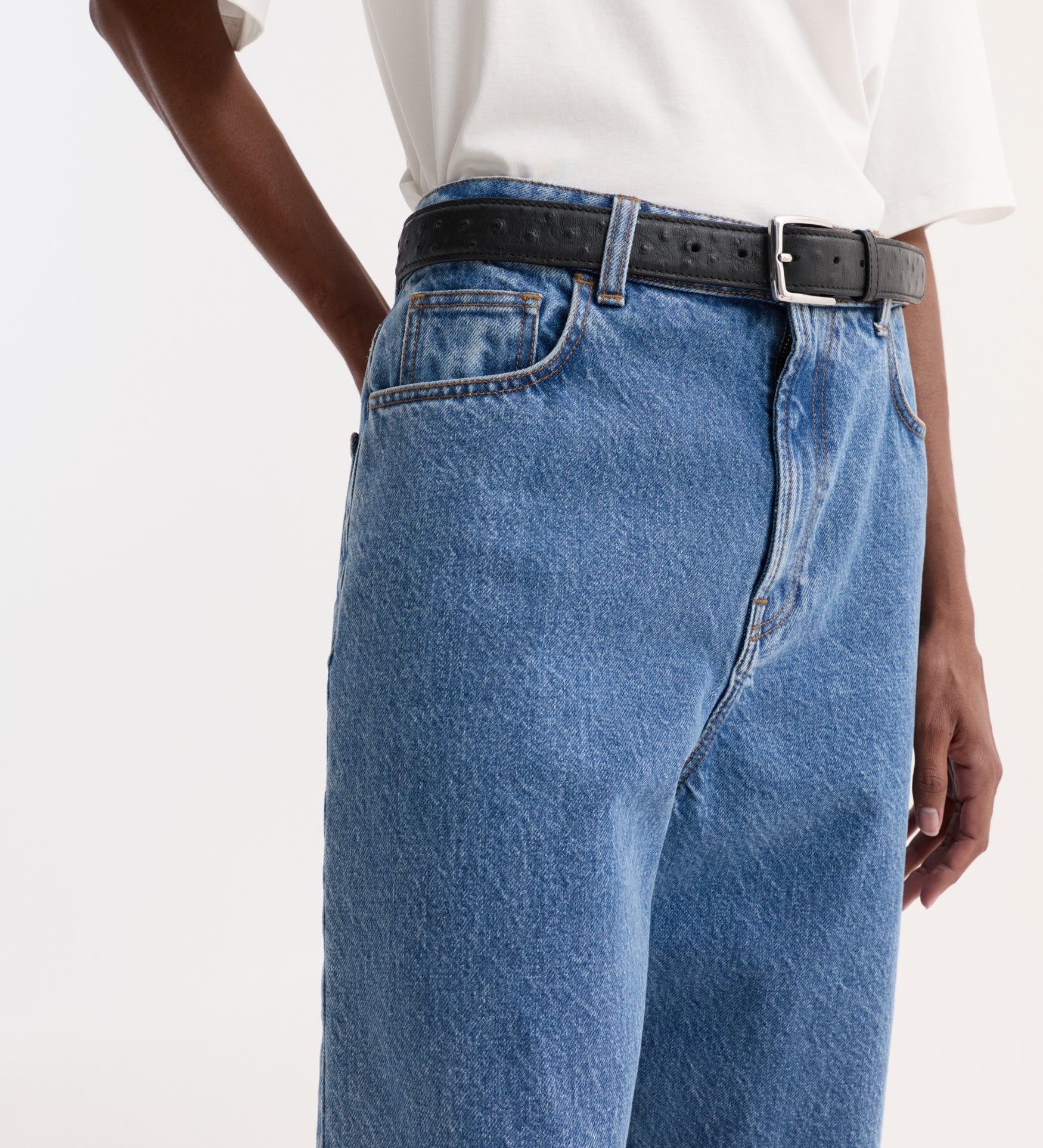 ROHE - Turn - up baggy denim | heritage blue