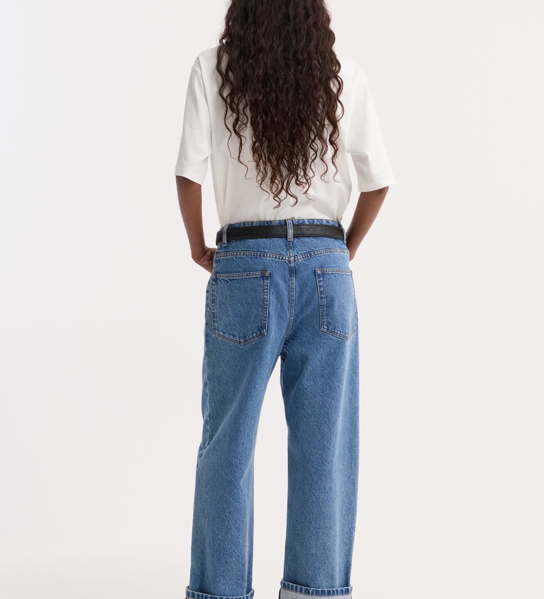 ROHE - Turn - up baggy denim | heritage blue