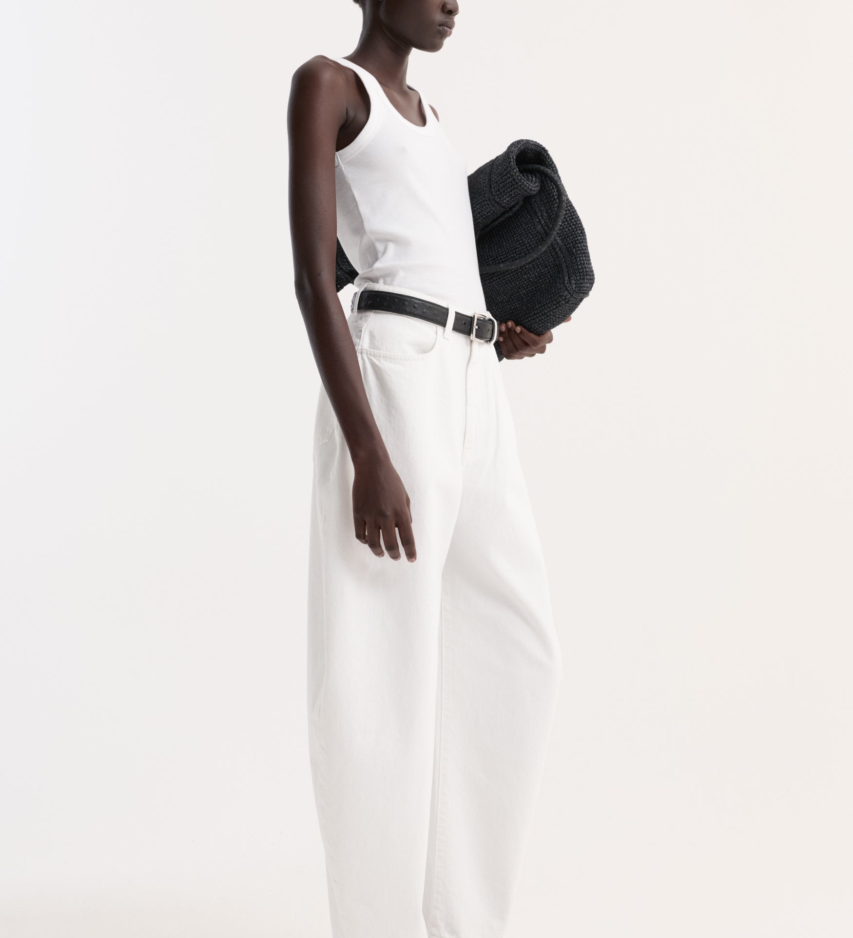 ROHE - High - waist sculptural denim | optic white