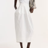 ROHE - Sculptural poplin skirt | optic white