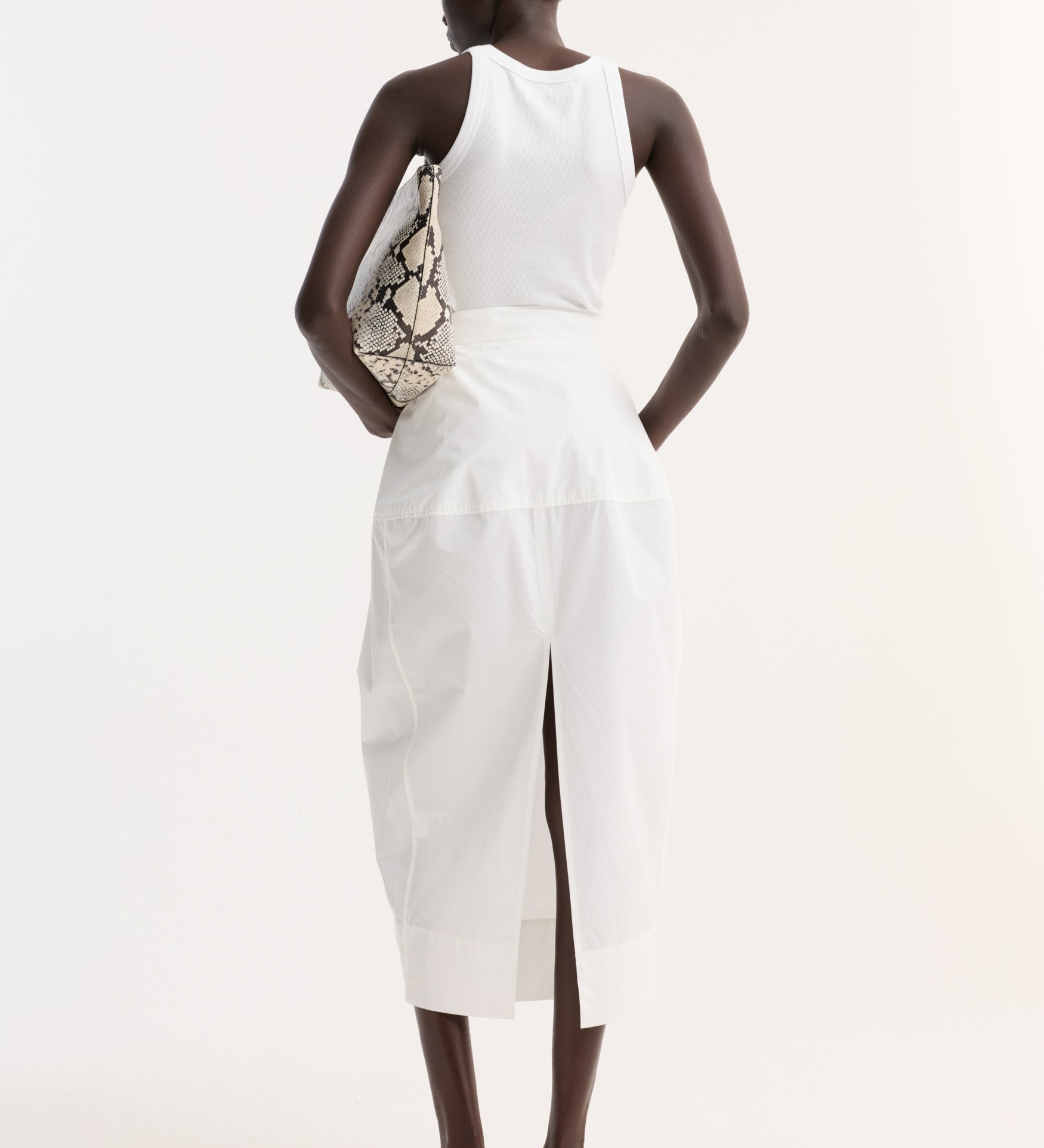 ROHE - Sculptural poplin skirt | optic white