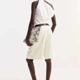 ROHE - Tailored single pleat shorts | off white