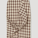ROHE - Draped check skirt | red table check
