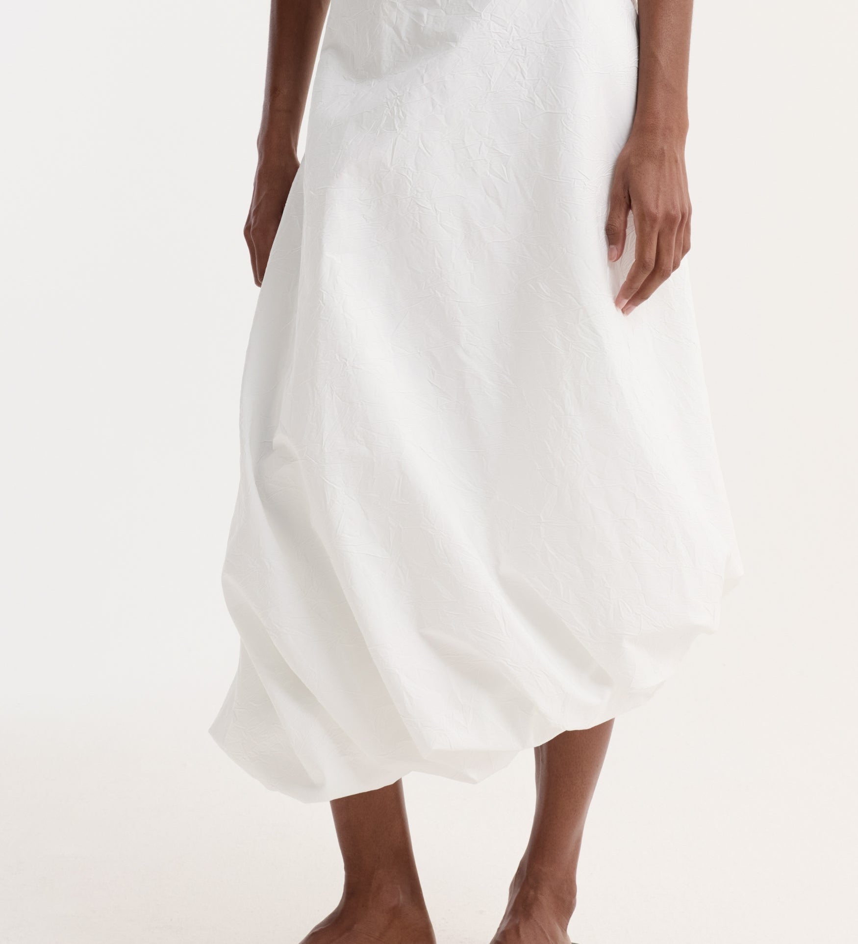 ROHE - Twisted crushed cotton skirt | optic white