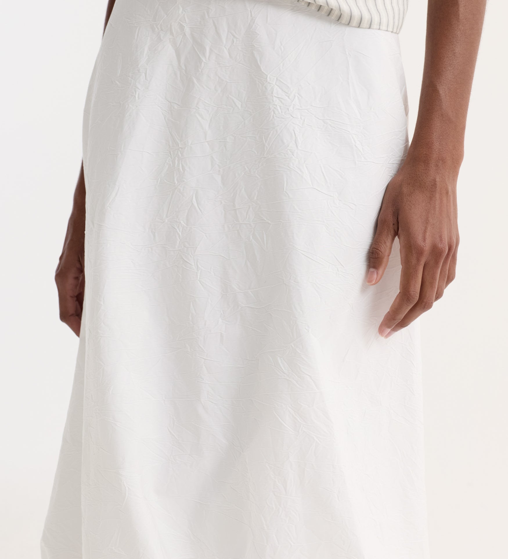 ROHE - Twisted crushed cotton skirt | optic white
