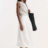 ROHE - Twisted crushed cotton skirt | optic white