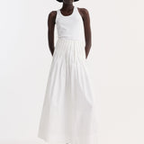 ROHE - Pleated poplin maxi skirt | optic white