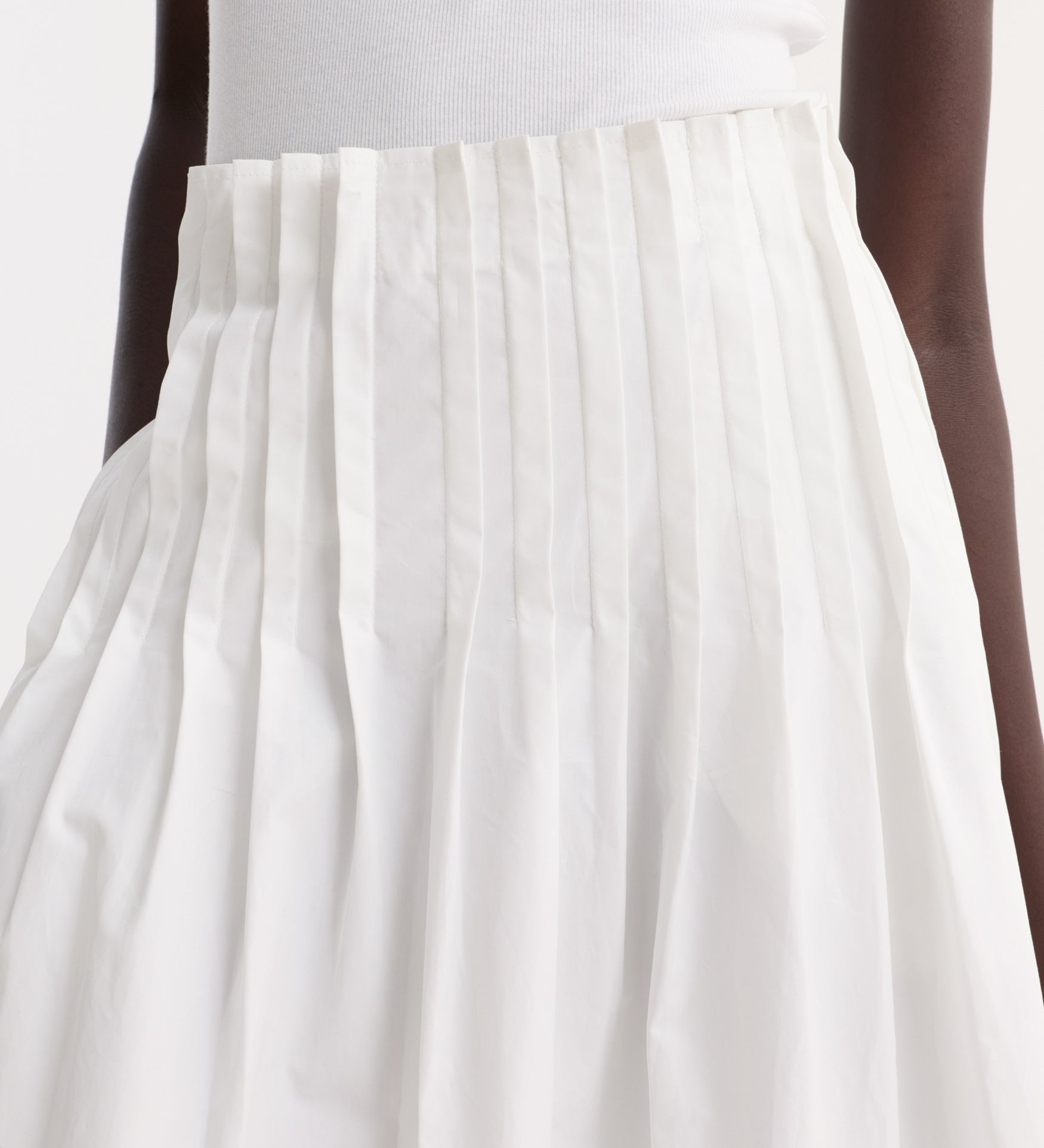 ROHE - Pleated poplin maxi skirt | optic white