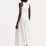ROHE - Pleated poplin maxi skirt | optic white
