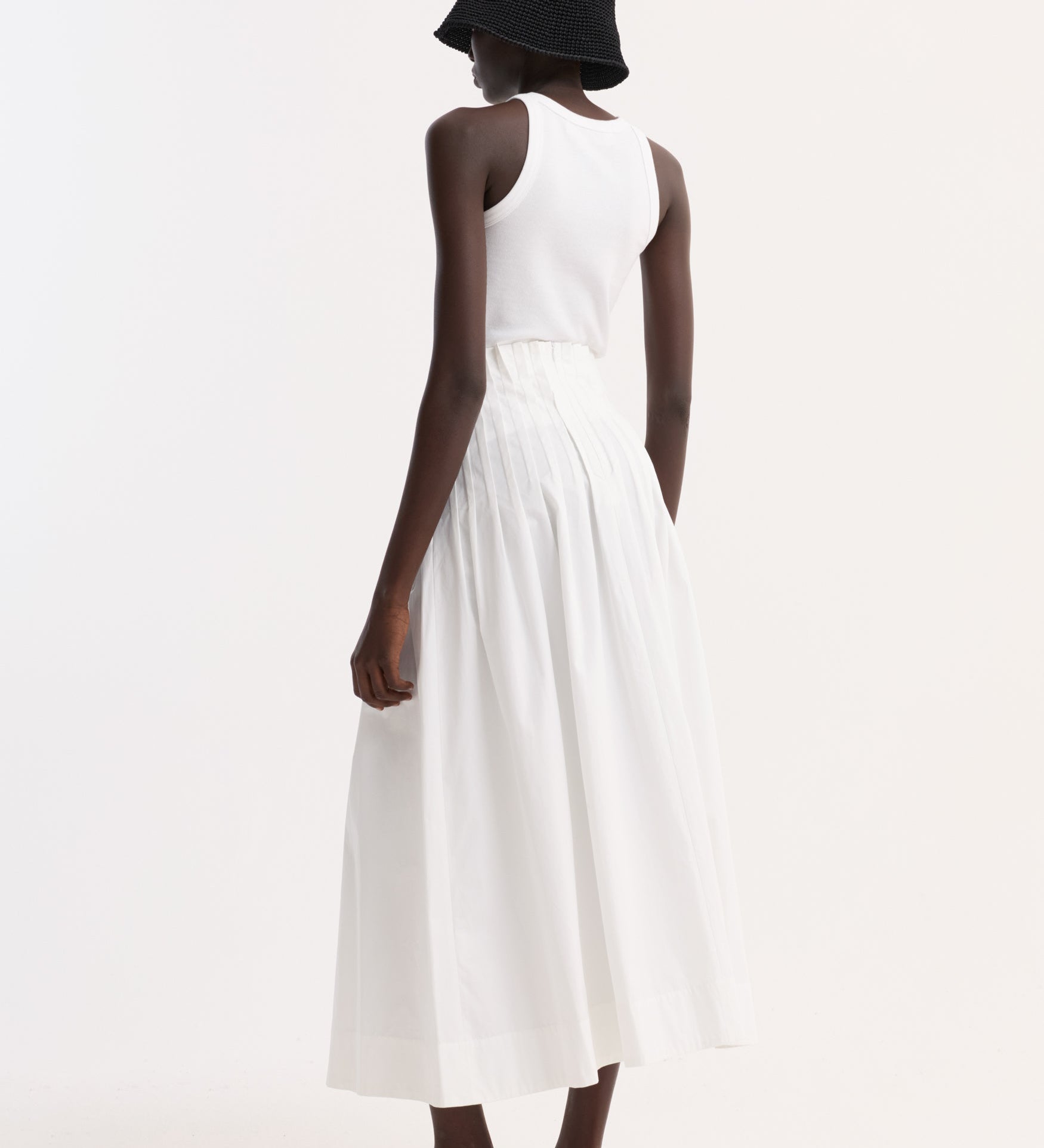 ROHE - Pleated poplin maxi skirt | optic white