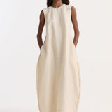 ROHE - Hourglass linen silk dress | butter
