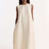 ROHE - Hourglass linen silk dress | butter
