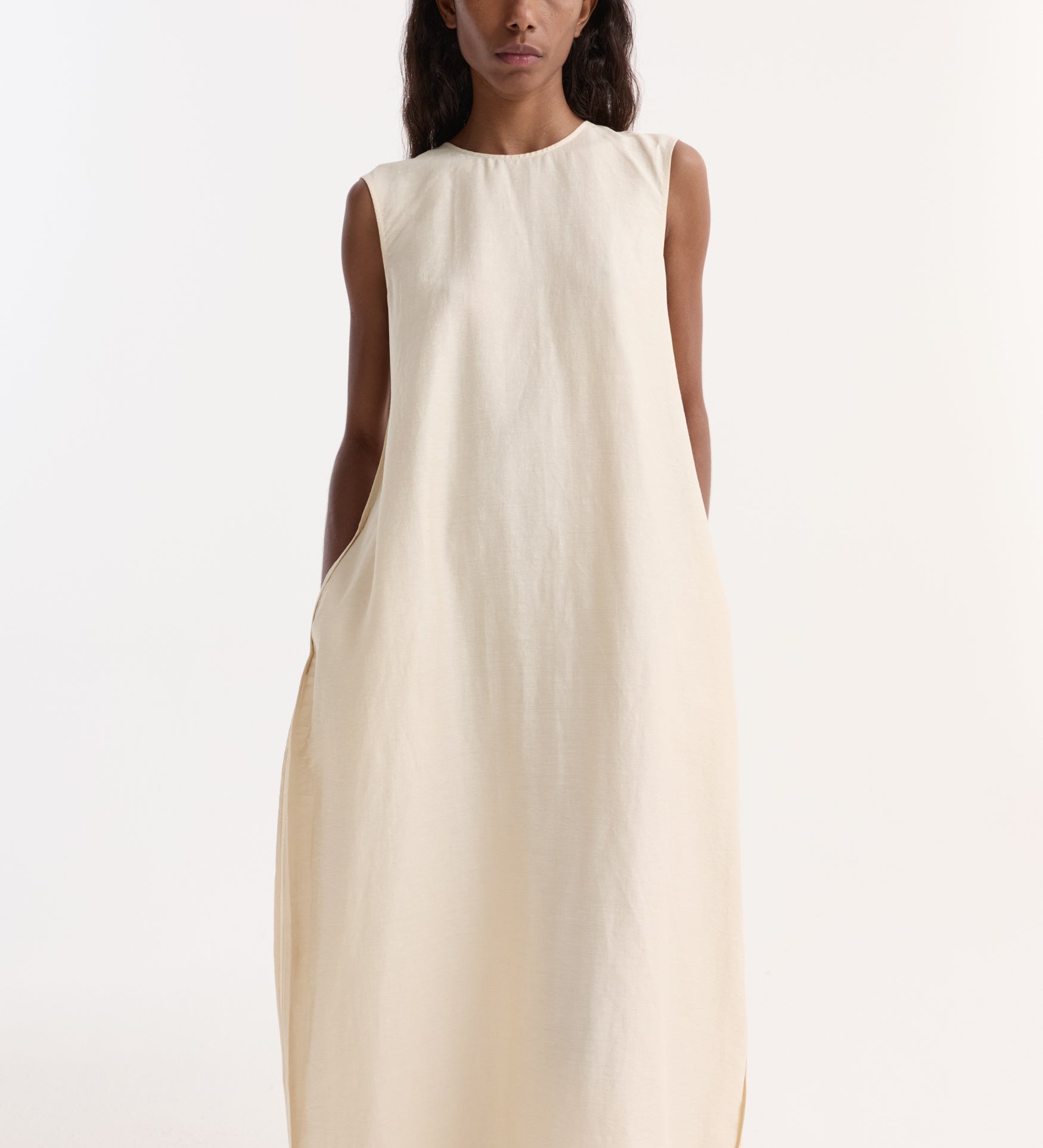 ROHE - Hourglass linen silk dress | butter