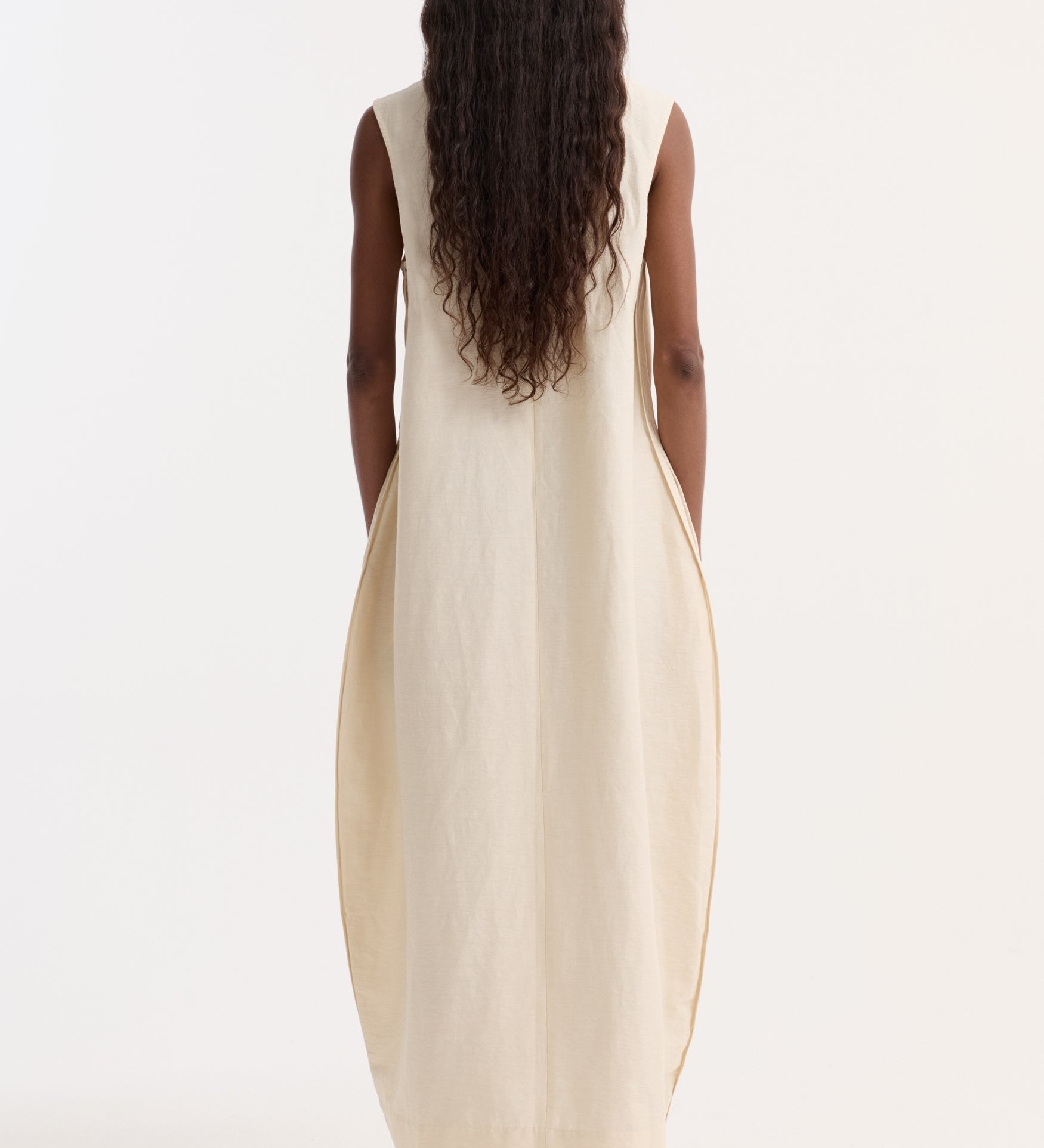 ROHE - Hourglass linen silk dress | butter
