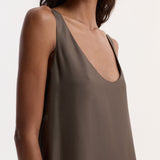 ROHE - Silk scoop - neck dress | earth