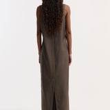 ROHE - Silk scoop - neck dress | earth