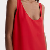 ROHE - Silk scoop - neck dress | red