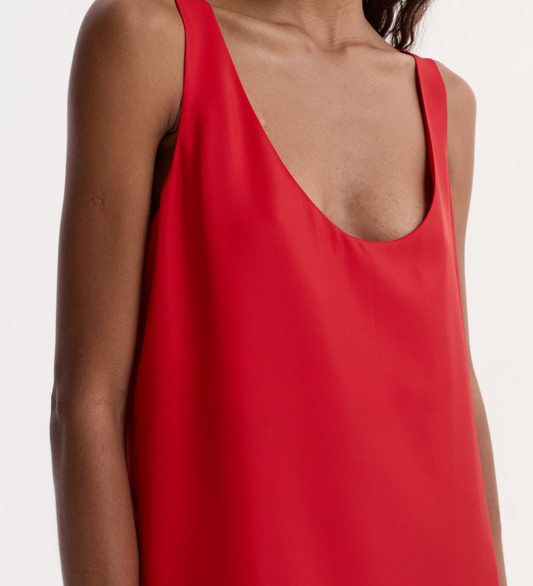 ROHE - Silk scoop - neck dress | red