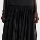 ROHE - Pleated muslin halter dress | black
