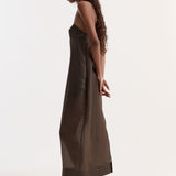 ROHE - Sheer bustier volume dress | earth