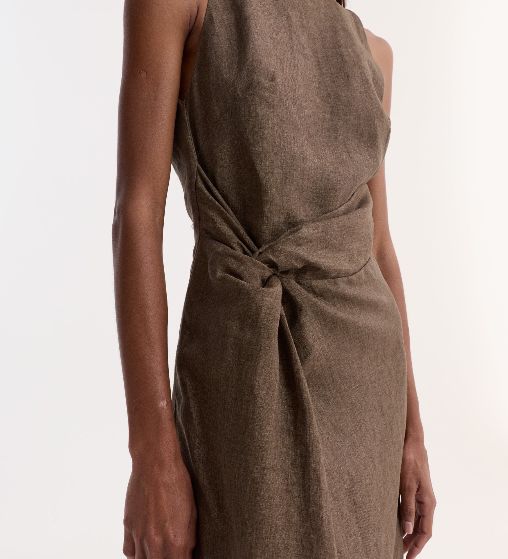 ROHE - Sarong dress | brown melange