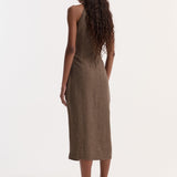 ROHE - Sarong dress | brown melange